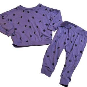 Tea Collection Purple star outfit sz 12-18 m Two piece outfit matching set